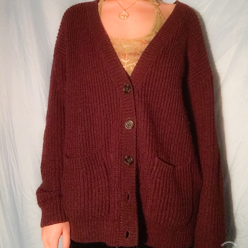 Burgundy Cardigan